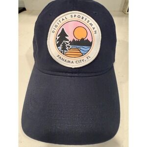 Digital Sportsman Panama City FL Hat The Game Navy Blue Strapback Cap Sunset Pat